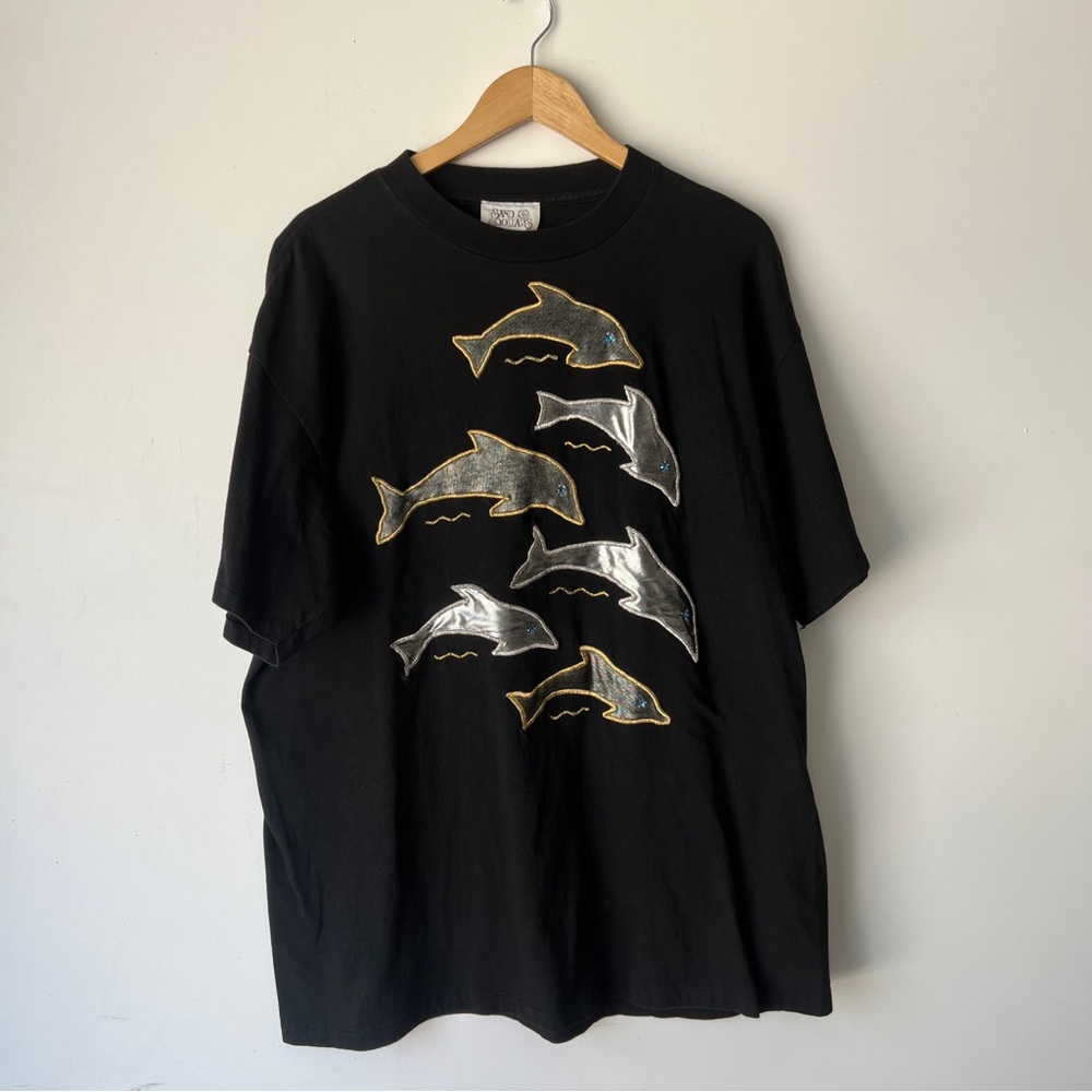 Sand Dollars Embroidered Dolphin Shirt